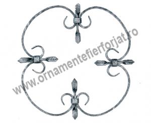 Ornament central 10-002, 400x400 mm   / Panouri fier forjat, Arcade  / Panouri Ornamentale 