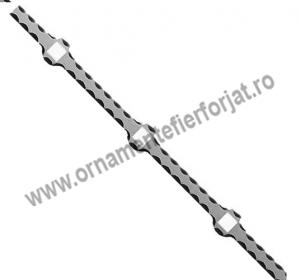 Bara forjata amp. cu gauri de 14x14 mm 20-275  / Profile amprentate si forjate  / Bare forjate gard 