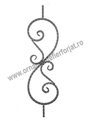 Ornament pentru balustrada amprentat 02-159  / Elemente balustrada,Balcon  / Panouri balustrade 