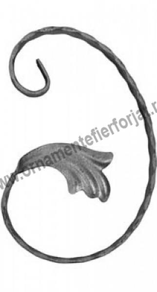 Ornament S cu frunze amprentat 07-234/1