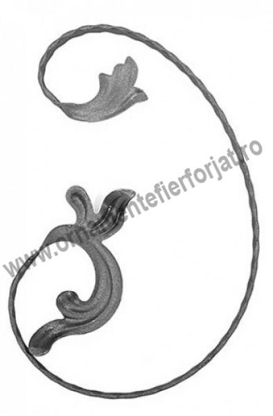 Ornament S cu frunze amprentat 07-236/1