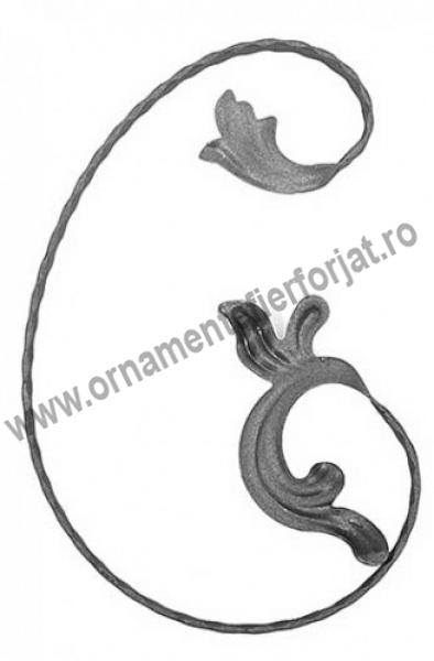 Ornament S cu frunze amprentat 07-237/1
