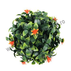 SFERA PLANTE ARTIFICIALE CU FLORI ORANJ  / Sfere decorative  